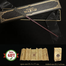 Load image into Gallery viewer, 32 Kinds of Metal Core Potter Magic Wands Cosplay Dumbledore Voldemort Lucius Malfoy Harried Magical Wand Ribbon Box with Gifts