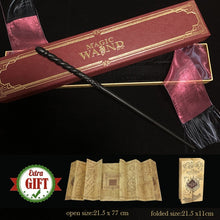 Load image into Gallery viewer, 32 Kinds of Metal Core Potter Magic Wands Cosplay Dumbledore Voldemort Lucius Malfoy Harried Magical Wand Ribbon Box with Gifts