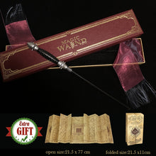 Load image into Gallery viewer, 32 Kinds of Metal Core Potter Magic Wands Cosplay Dumbledore Voldemort Lucius Malfoy Harried Magical Wand Ribbon Box with Gifts