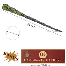 Load image into Gallery viewer, Metal Core Harries Pottered Magic Wands Cosplay Hermione Ron Lucius Dumbledore Wand Hogwart Platform 9 3/4 Poster as Gift no Box