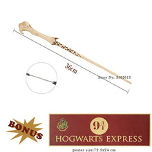 Load image into Gallery viewer, Metal Core Harries Pottered Magic Wands Cosplay Hermione Ron Lucius Dumbledore Wand Hogwart Platform 9 3/4 Poster as Gift no Box