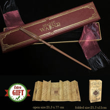 Load image into Gallery viewer, 32 Kinds of Metal Core Potter Magic Wands Cosplay Dumbledore Voldemort Lucius Malfoy Harried Magical Wand Ribbon Box with Gifts

