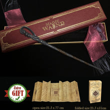 Load image into Gallery viewer, 32 Kinds of Metal Core Potter Magic Wands Cosplay Dumbledore Voldemort Lucius Malfoy Harried Magical Wand Ribbon Box with Gifts
