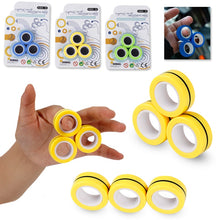Load image into Gallery viewer, Anti-Stress Finger Magnetic Rings For Autism ADHD Anxiety Relief Focus Kids Decompression Fingertip Toys Magic Ring Props Tool
