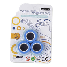 Load image into Gallery viewer, Anti-Stress Finger Magnetic Rings For Autism ADHD Anxiety Relief Focus Kids Decompression Fingertip Toys Magic Ring Props Tool

