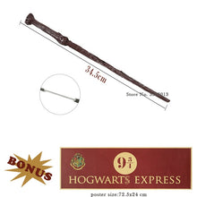 Load image into Gallery viewer, Metal Core Harries Pottered Magic Wands Cosplay Hermione Ron Lucius Dumbledore Wand Hogwart Platform 9 3/4 Poster as Gift no Box
