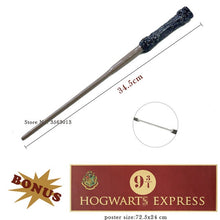 Load image into Gallery viewer, Metal Core Harries Pottered Magic Wands Cosplay Hermione Ron Lucius Dumbledore Wand Hogwart Platform 9 3/4 Poster as Gift no Box
