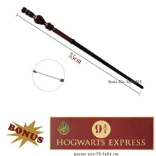 Load image into Gallery viewer, Metal Core Harries Pottered Magic Wands Cosplay Hermione Ron Lucius Dumbledore Wand Hogwart Platform 9 3/4 Poster as Gift no Box
