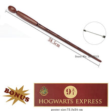 Load image into Gallery viewer, Metal Core Harries Pottered Magic Wands Cosplay Hermione Ron Lucius Dumbledore Wand Hogwart Platform 9 3/4 Poster as Gift no Box
