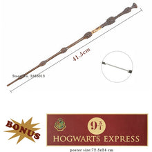 Load image into Gallery viewer, Metal Core Harries Pottered Magic Wands Cosplay Hermione Ron Lucius Dumbledore Wand Hogwart Platform 9 3/4 Poster as Gift no Box
