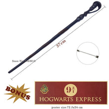 Load image into Gallery viewer, Metal Core Harries Pottered Magic Wands Cosplay Hermione Ron Lucius Dumbledore Wand Hogwart Platform 9 3/4 Poster as Gift no Box
